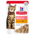 HILLS Light Chicken Adult Cat Food Pouch, 85g