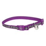 LAZERBRITE Reflective Adjustable Breakaway Cat Collar, Purple