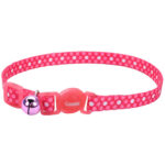 SAFE CAT Adjustable Fashion Collar, Pink Dots