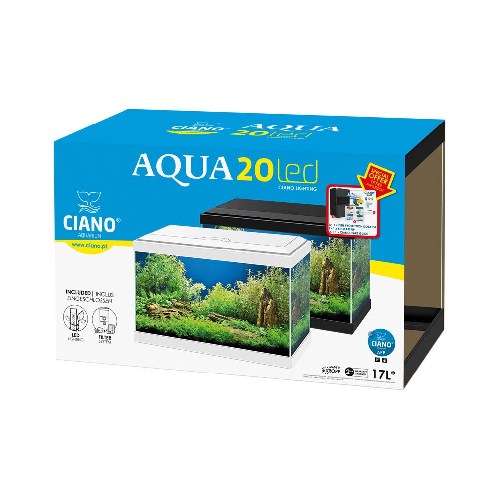 Veroorloven pin Minder Buy Fish Tanks • CIANO Aqua 20 Aquarium 17-Litre, White
