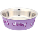 TRIXIE Stainless Steel Cat Bowl Fishbone, 0.25l/12 cm