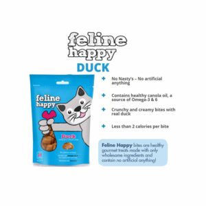 FELINE HAPPY Duck Flavoured Cat Treat, 60g