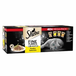 SHEBA Fine Flakes Poultry in Jelly Pouch, 40x85g