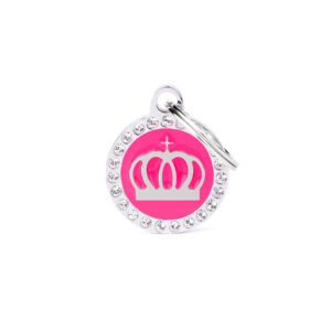 MY FAMILY Pink Glam Crown ID Tag