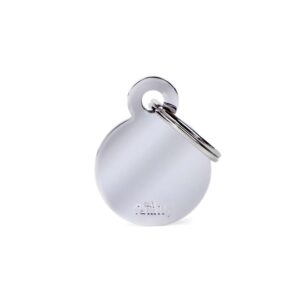 MY FAMILY Small Round Chromed Brass ID Tag