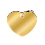 MY FAMILY Big Heart Golden Brass ID Tag