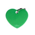MY FAMILY Big Heart Aluminium Green ID Tag