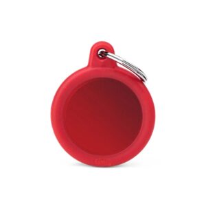 MY FAMILY Red Circle Rubber ID Tag