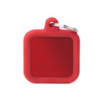 MY FAMILY Red Square Rubber ID Tag