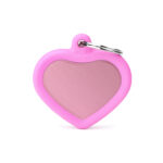 MY FAMILY Pink Heart Rubber ID Tag