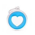 MY FAMILY Big Circle & Heart Light Blue ID Tag