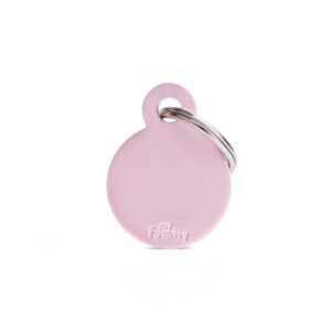 MY FAMILY Small Round Pink Aluminium ID Tag