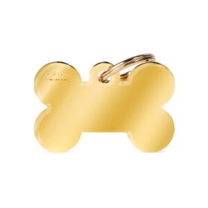 MY FAMILY Big Bone Golden Brass ID Tag