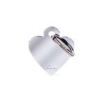 MY FAMILY Small Heart Chromed Brass ID Tag