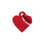 MY FAMILY Small Red Heart Aluminium ID Tag