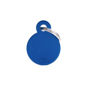 MY FAMILY Small Round Blue Aluminium ID Tag