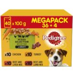 PEDIGREE Mixed Selection with Carrots in Gravy Pouch, Megapack 40 for the price of 36