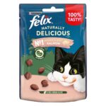 FELIX Naturally Delicious Cat Treats, Salmon & Spinach 50g