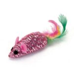 RASCALS Beaded Mouse with Feathers Cat Toy