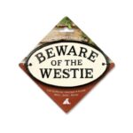 Beware of the Westie Oval Cast Iron Sign