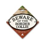Beware of the Border Collie Oval Cast Iron Sign