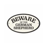 Beware of the German Shepherd Oval Cast Iron Sign