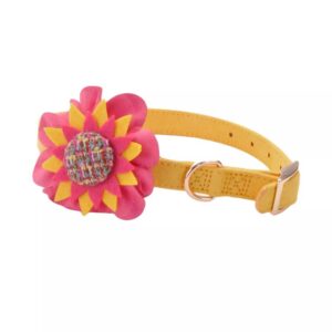 COASTAL Accent Dog Collar, Yellow Flower 25-33cm