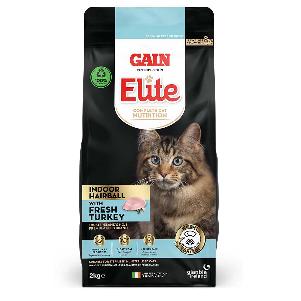 GAIN ELITE Indoor Hairball Adult Cat Food, 2kg