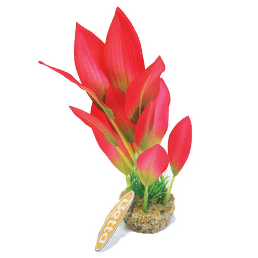 BETTA Red Flame Silk Plant with Sand Base