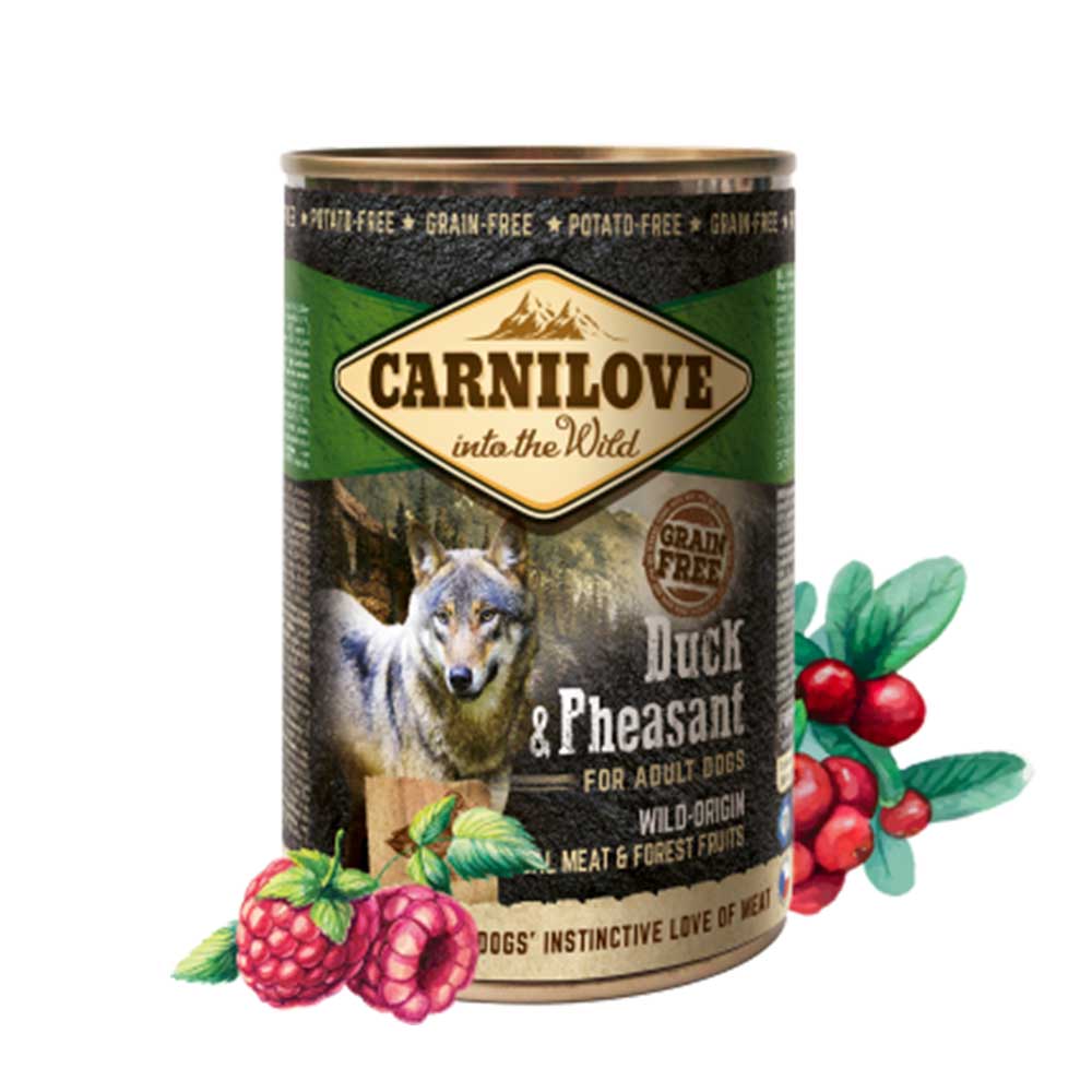 CARNILOVE Wild Meat Dog Food Can, Duck & Pheasant