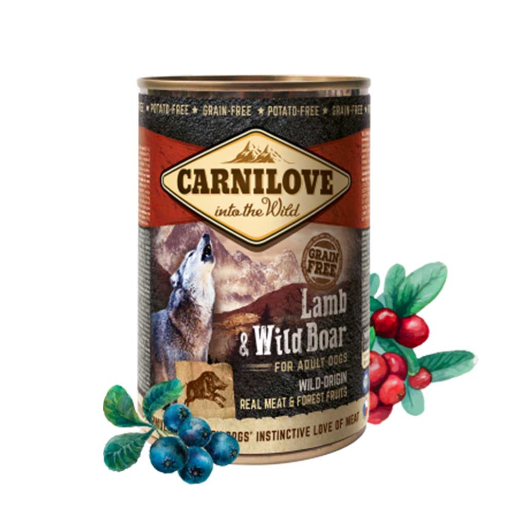 CARNILOVE Wild Meat Dog Food Can, Lamb & Wild Boar