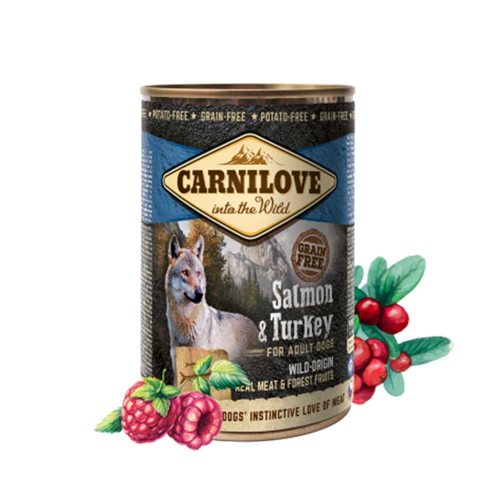 CARNILOVE Wild Meat Dog Food Can, Salmon & Turkey