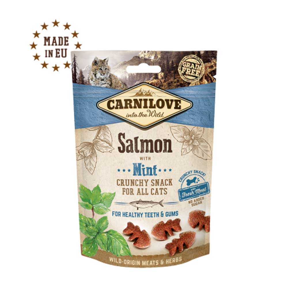 CARNILOVE Cat Crunchy Snack, Salmon & Mint
