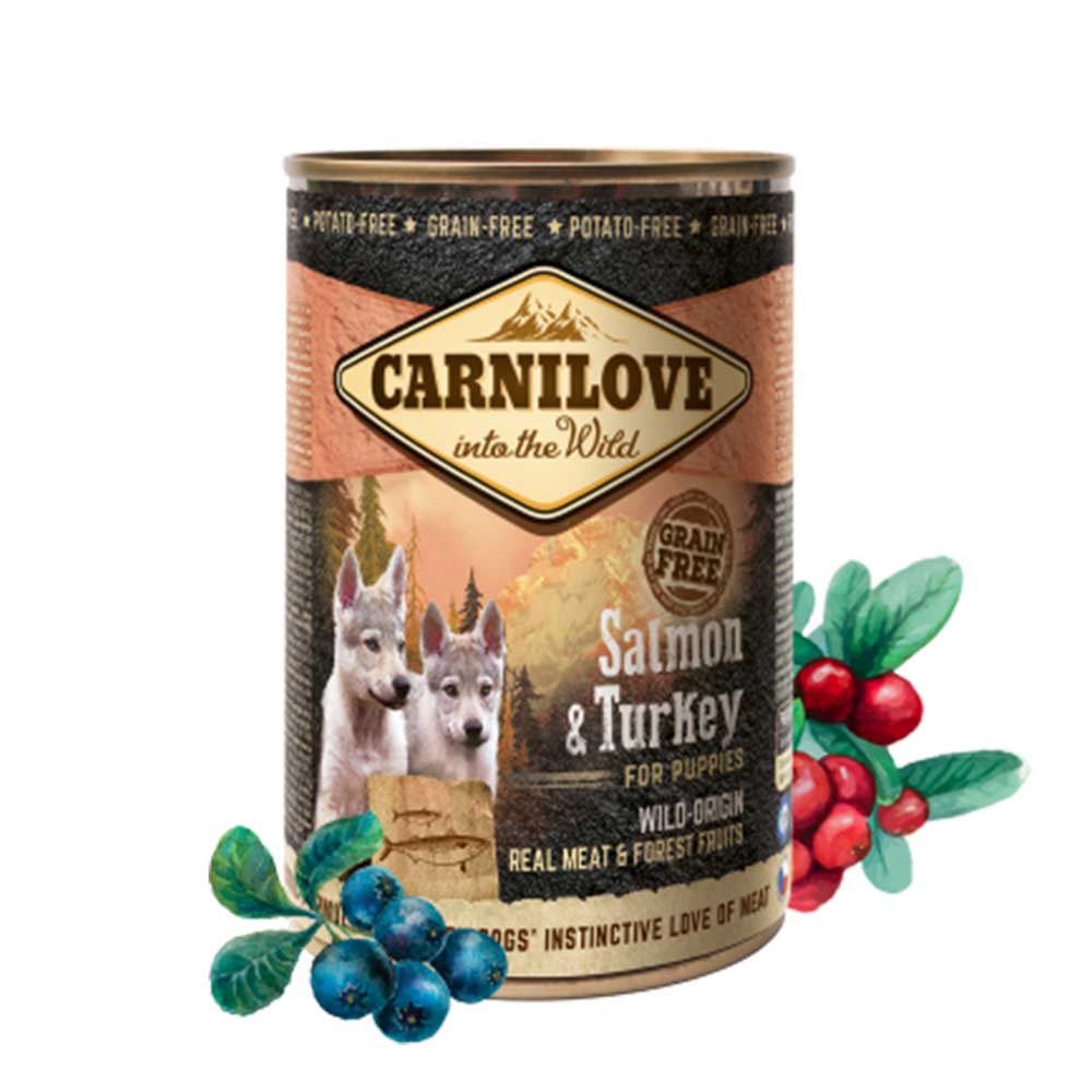 CARNILOVE Wild Meat Puppy Food Can, Salmon & Turkey