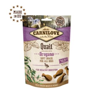 CARNILOVE Semi-Moist Dog Snack, Quail & Oregano