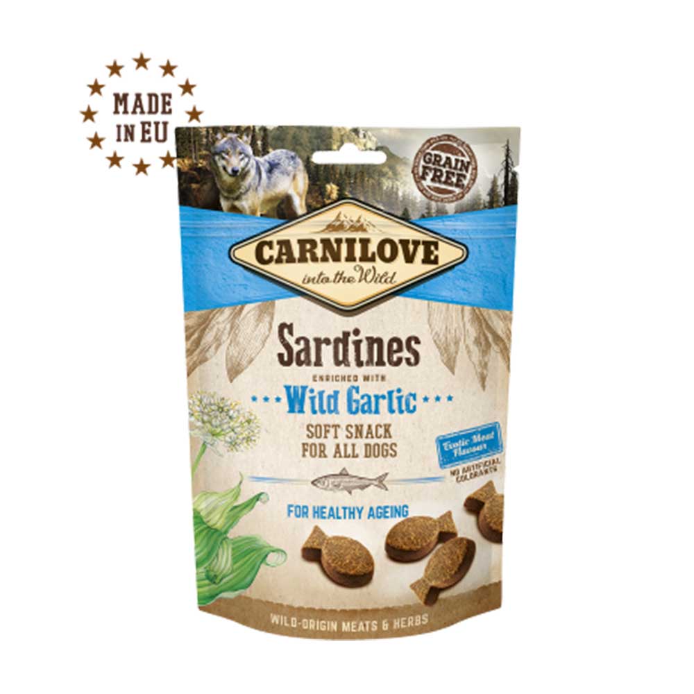 CARNILOVE Semi-Moist Dog Snack, Sardines & Wild Garlic