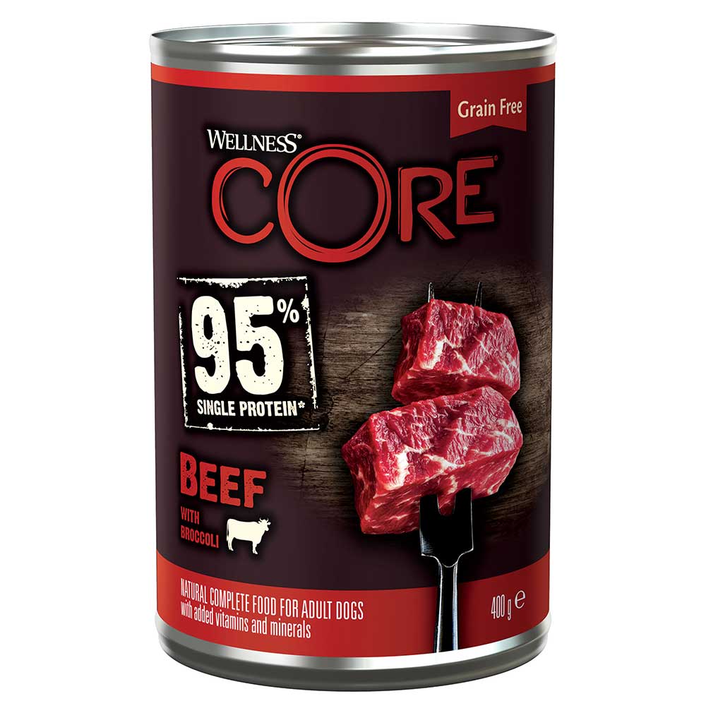 WELLNESS CORE Beef & Broccoli Dog Food Can, 400g