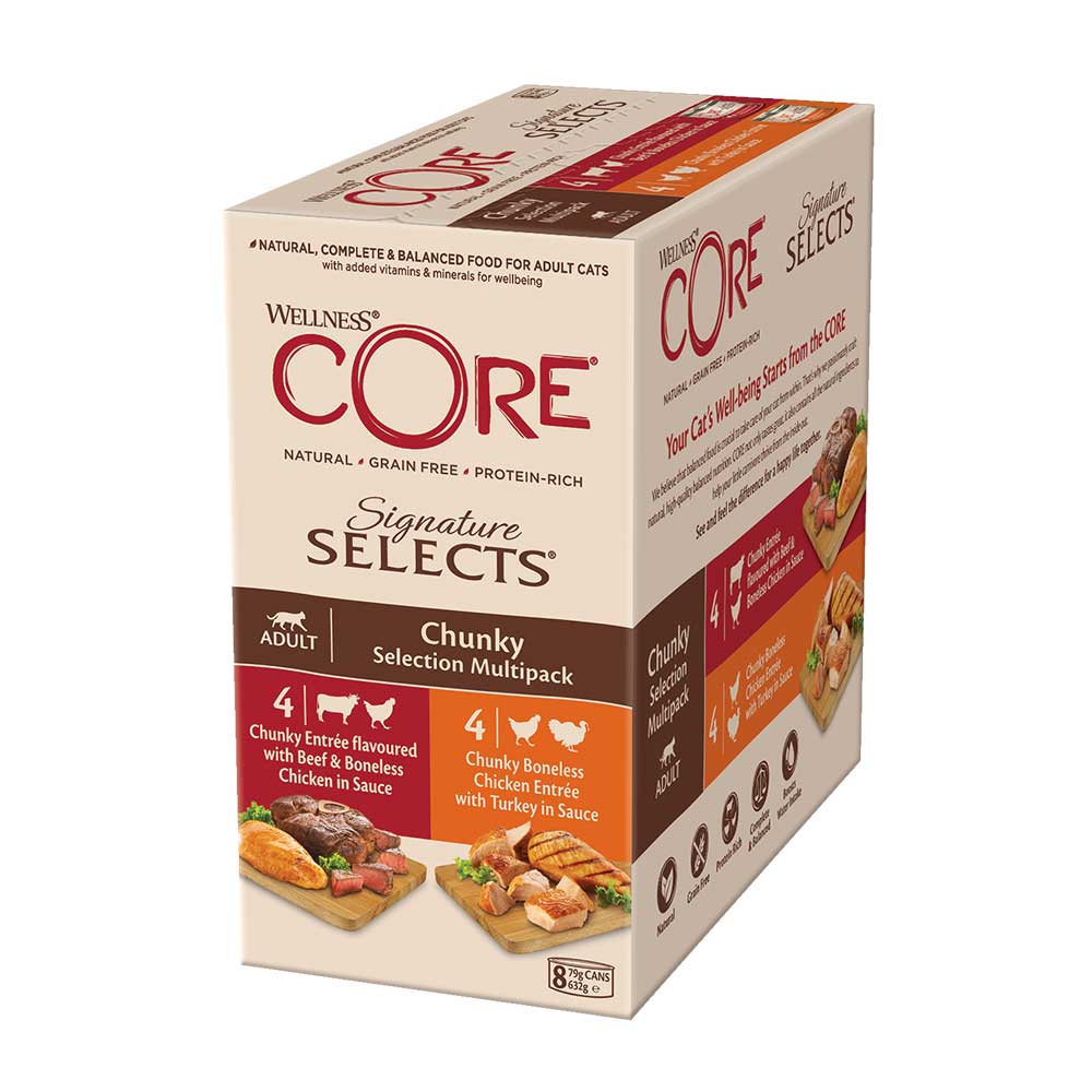 WELLNESS CORE Chunky Signature Selects Cat Food, 8 Pack