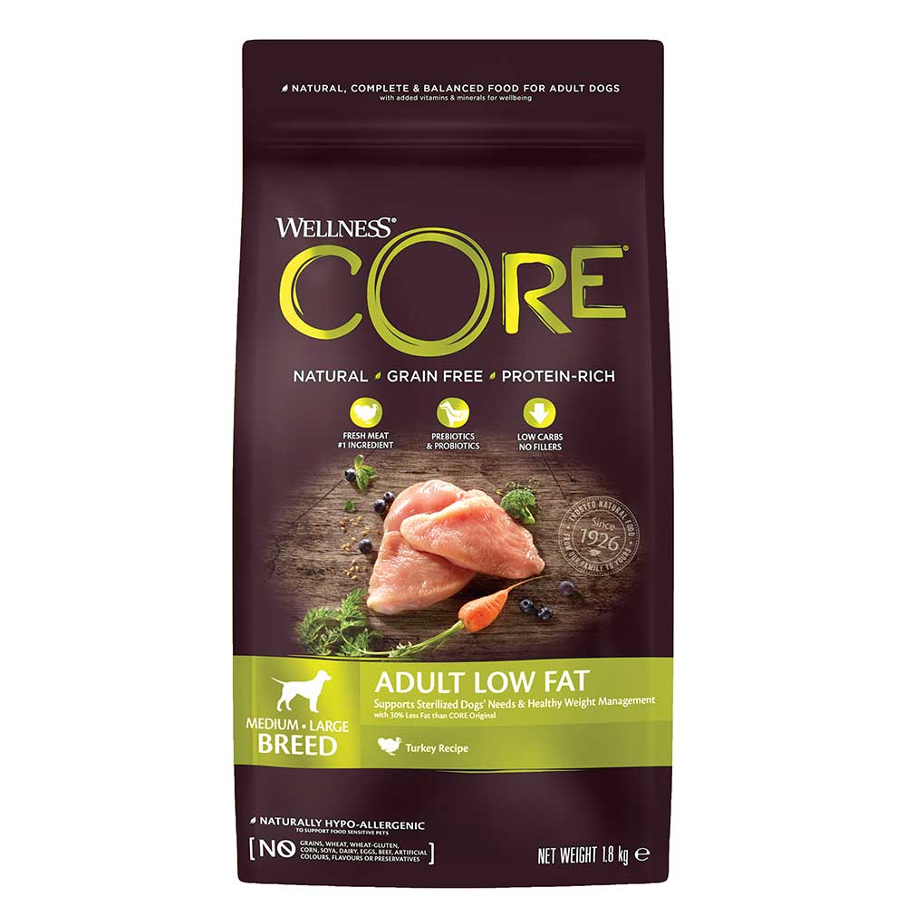 WELLNESS CORE Dog Low Fat Turkey, 1.8kg