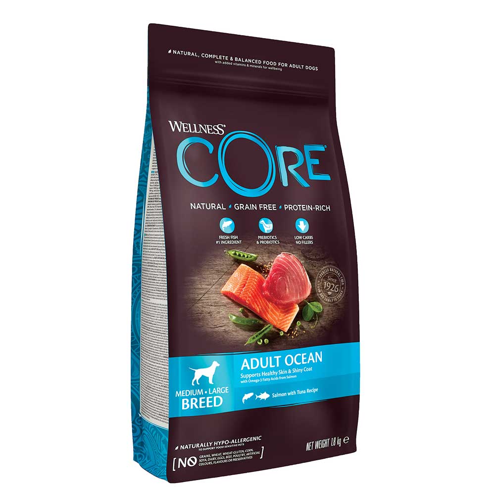 WELLNESS CORE Salmon & Tuna Dog Food, 1.8kg