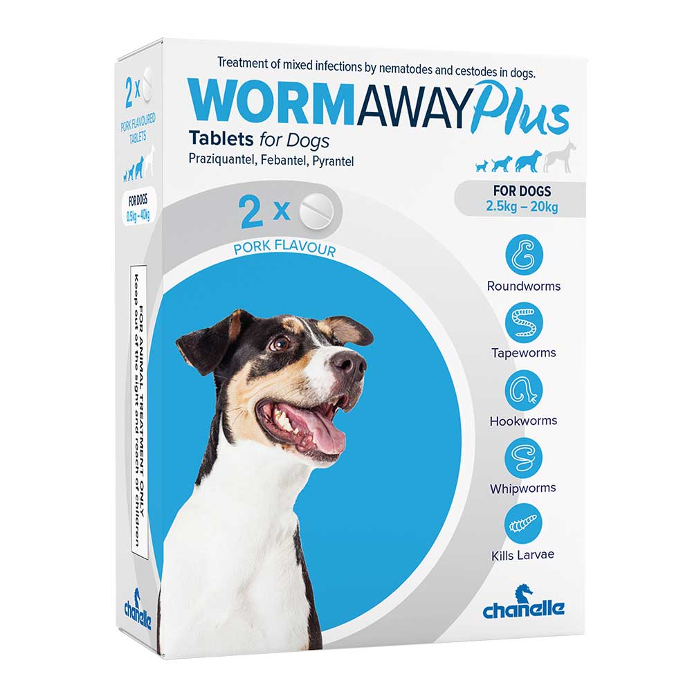 WORMAWAY Plus for Dogs, 2 Tablets