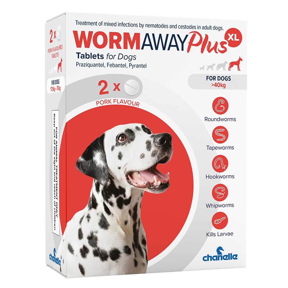 WORMAWAY Plus for X-Large Dogs, 2 Tablets