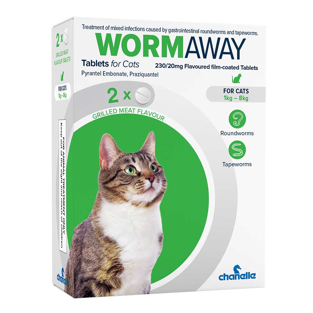 WORMAWAY for Cats, 2 Tablets