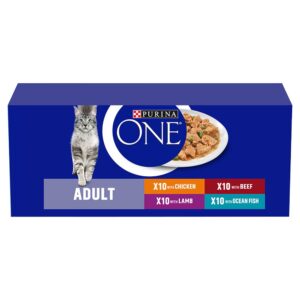 PURINA ONE Adult Cat Food, Mini Fillets in Gravy, 40x85g