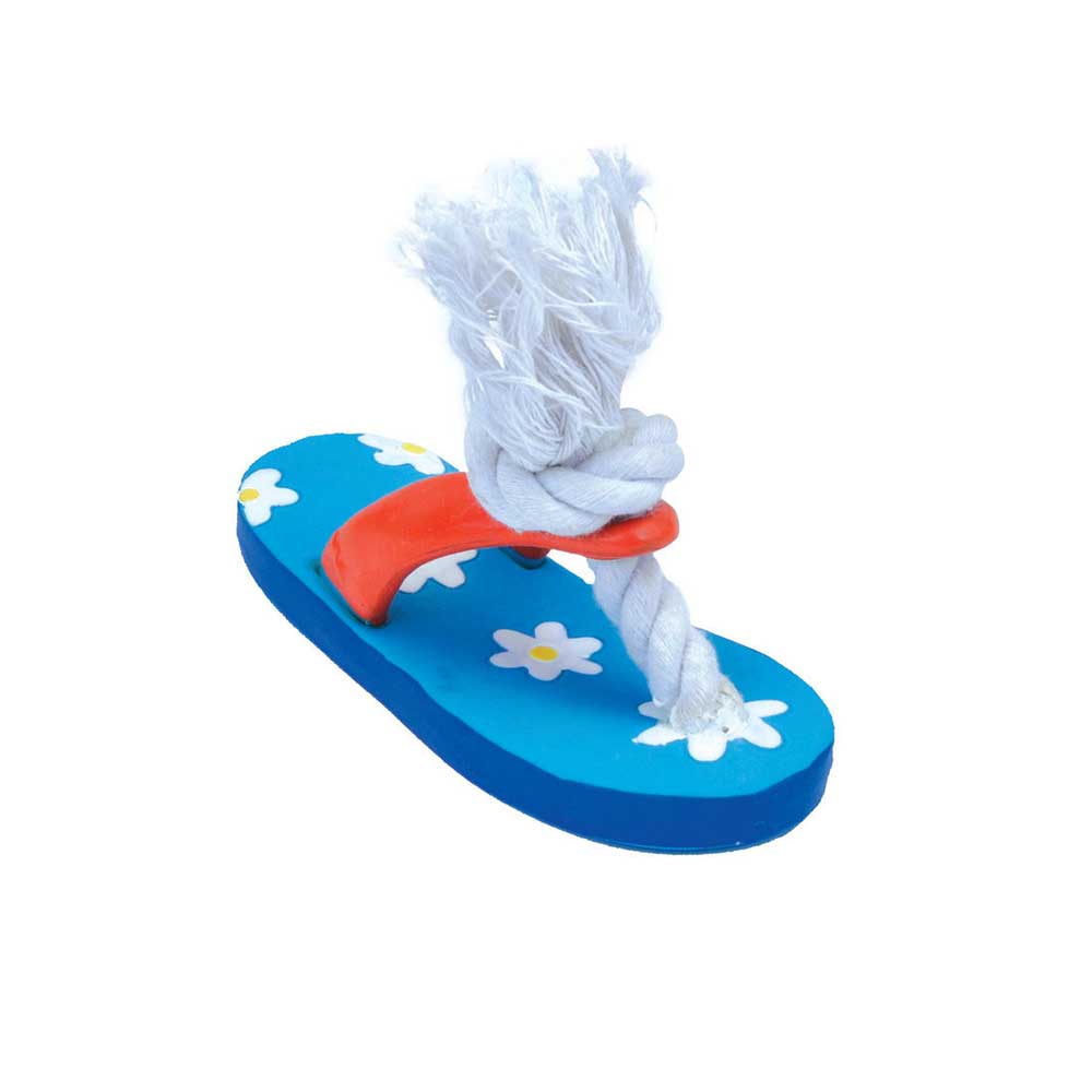 LI’L PALS Latex Flip Flop Dog Toy, Blue