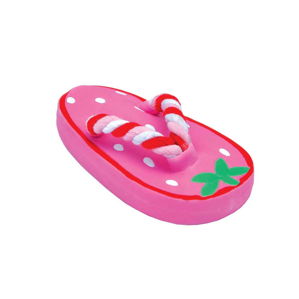 LI’L PALS Latex Flip Flop Dog Toy, Pink