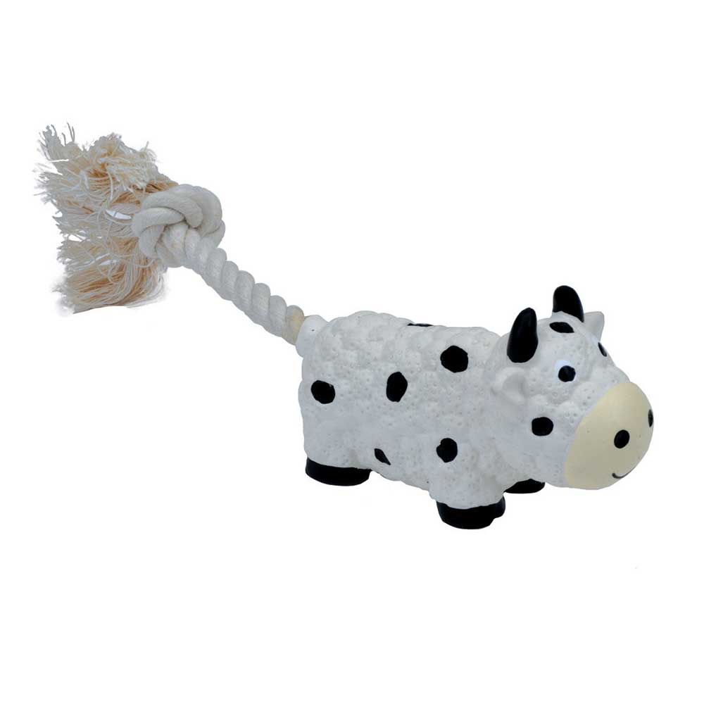 LI’L PALS Latex Cow Rope Dog Toy