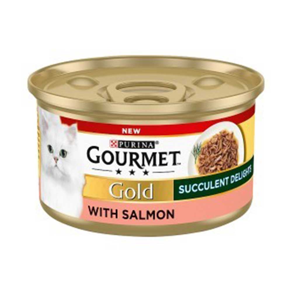 GOURMET Gold Succulent Delights Adult Wet Cat Food Salmon, 85g