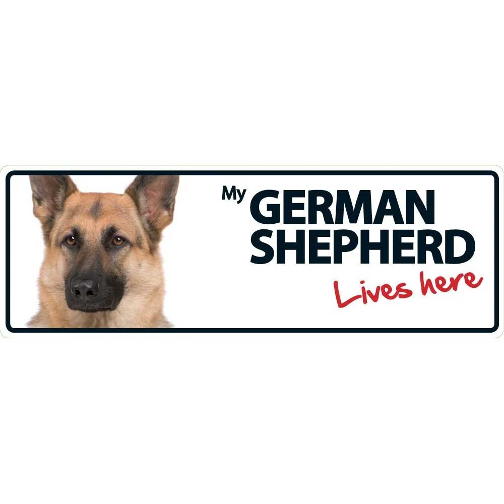 My German Shepherd Lives Here Landscape Sign