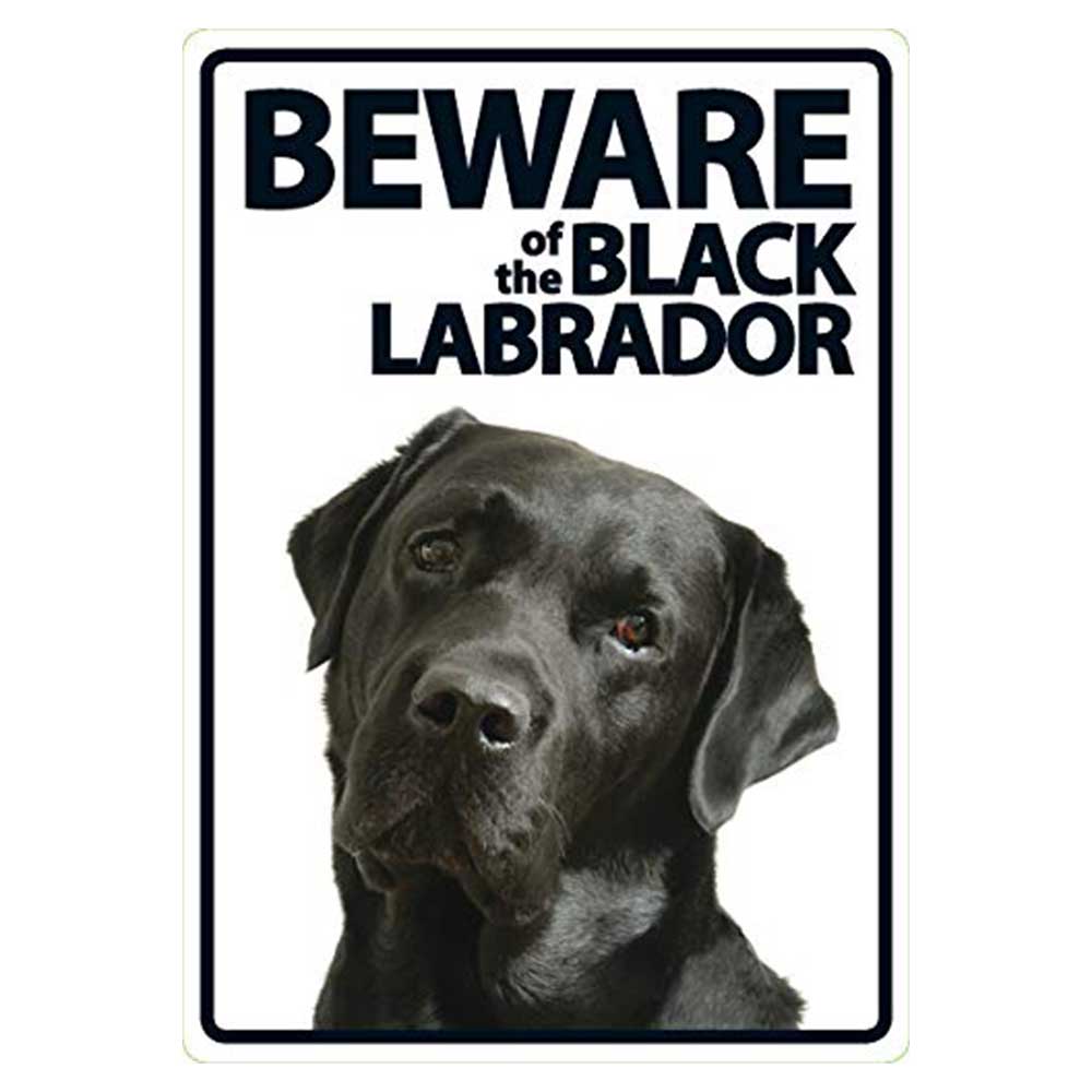 Beware Of The Black Labrador Sign